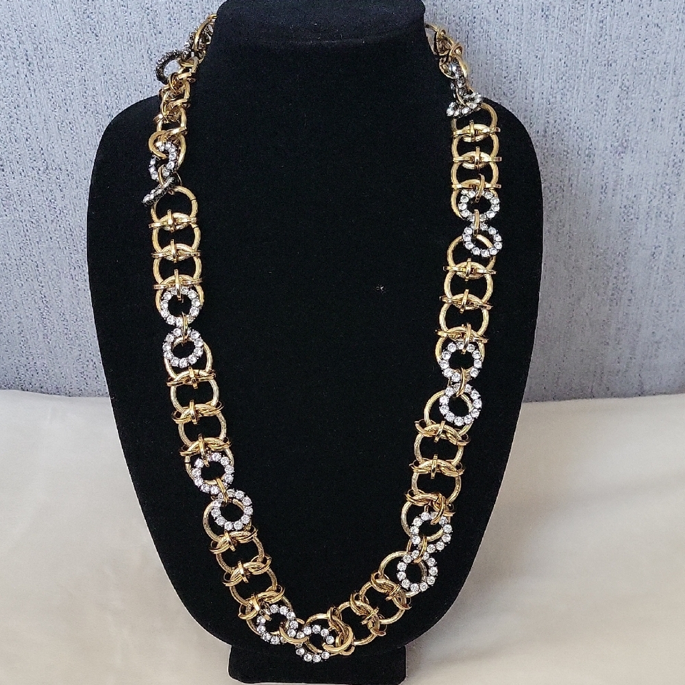 Elegant Gold and Silver Chain Necklace